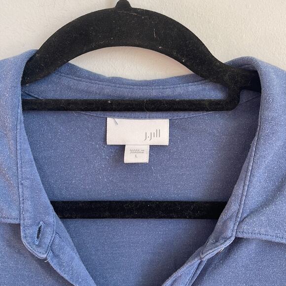 J. Jill Lyocell blend button down long sleeve jersey knit tunic sz L - Picture 4 of 7